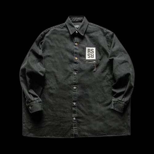Raf Simons Big Fit Denim Shirt With Zipped Pocket 'Black'