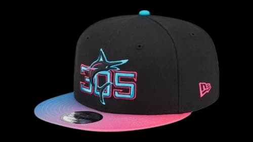 Mitchell & Ness Miami Marlins New Era 2025 City Connect 9FIFTY Snapback Hat Black/Pink