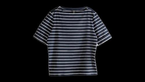Polo Ralph Lauren Women's Plus Size Stripe Elbow Sleeve Knit Top Navy/White