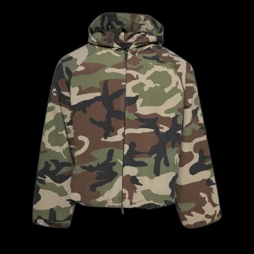Fear of God Essentials Military Nylon Hooded Jacket 'Woodland Camo'