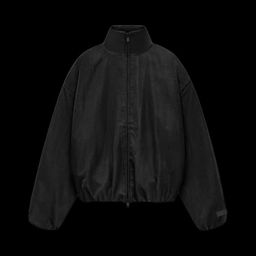 Fear of God Essentials Womens Textured Nylon Track Jacket Black