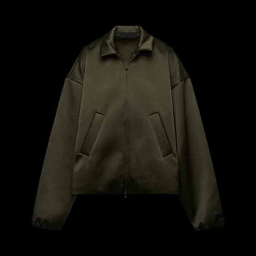 Fear of God Essentials Satin Nylon Bomber Jacket 'Military'