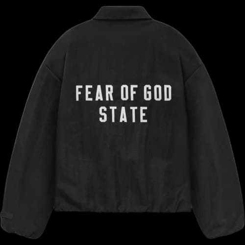 Fear of God Essentials Textured Nylon Trucker Jacket Black