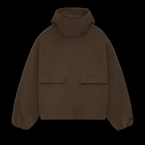 Fear of God Essentials Military Nylon Hooded Anorak Brown