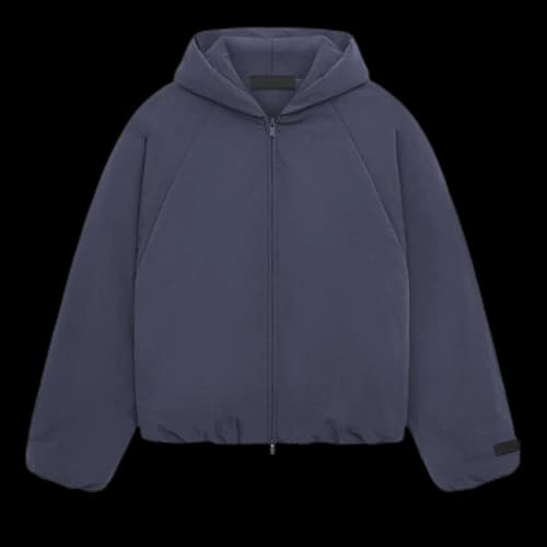 Fear of God Essentials Military Nylon Hooded Bomber Marine