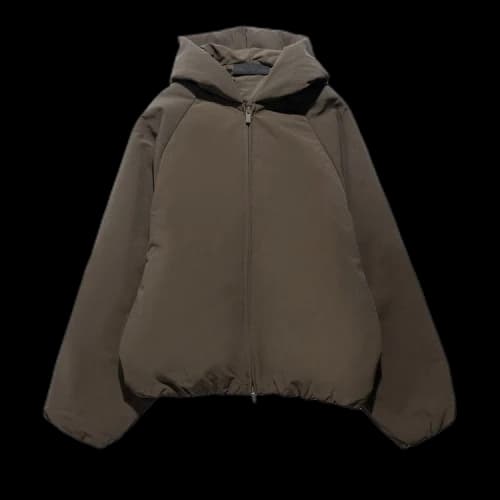 Fear of God Essentials Military Nylon Hooded Bomber Brown