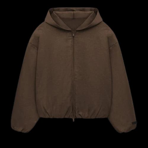 Fear of God Essentials Women's Textured Nylon Hooded Bomber Brown