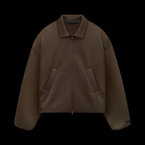 Fear of God Essentials Women's Satin Nylon Bomber Jacket Brown