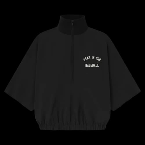 Fear of God Essentials MLB 3/4 Sleeve Half Zip Jacket 'Black'