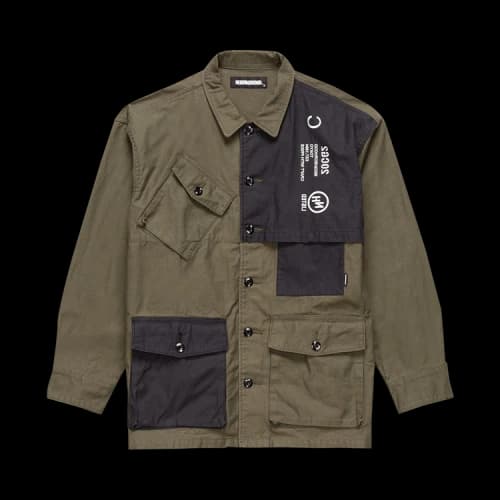 Neighborhood Combat Button Down Shirt 'Olive Drab'