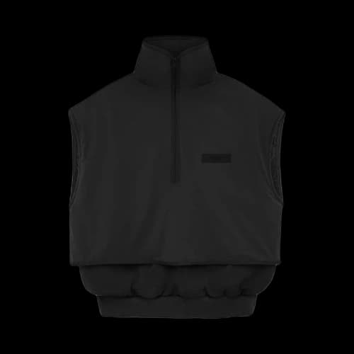 Fear of God Essentials Nylon Fleece Mockneck Vest 'Jet Black/Jet Black'