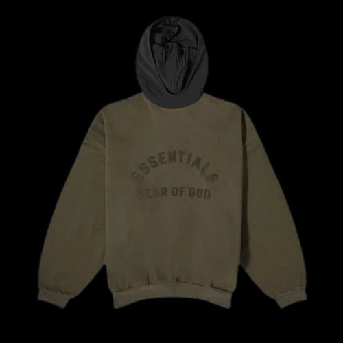 Fear of God Essentials Nylon Fleece Hoodie 'Ink/Jet Black'