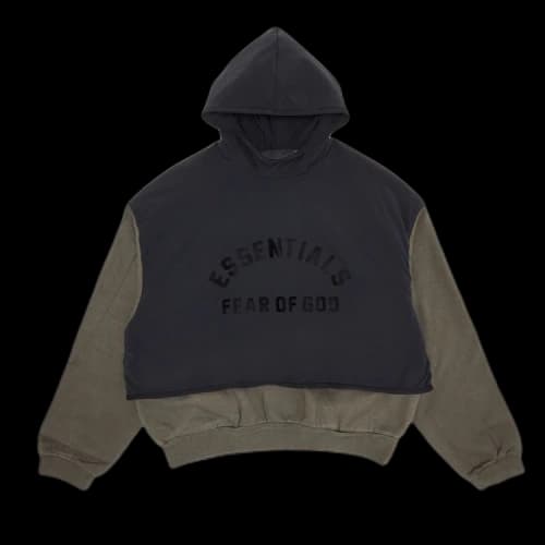 Fear of God Essentials Nylon Fleece Hooded Sweater 'Ink/Jet Black'