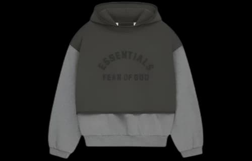 Fear of God Essentials Nylon Fleece Hooded Sweater 'Dark Heather Oatmeal/Ink'