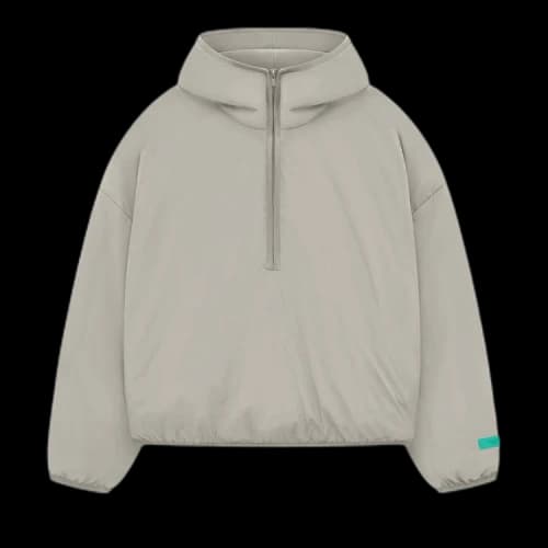 Fear of God Essentials Nylon Filled Half Zip Hoodie 'Seal'