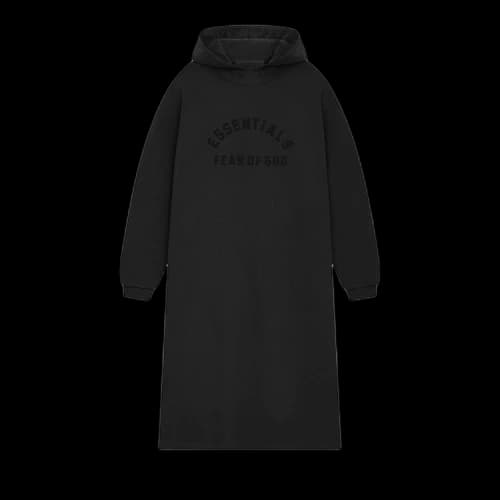 Fear of God Essentials Nylon Fleece Hooded Dress 'Jet Black/Jet Black'