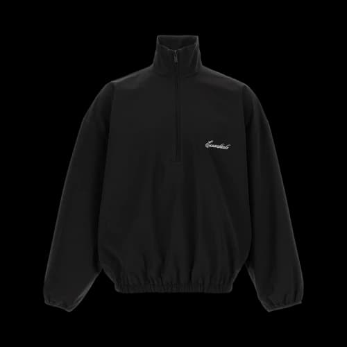 Fear of God Essentials Sporty Nylon Half Zip Jet Black