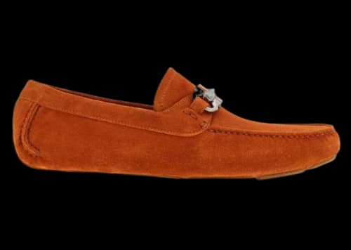 Ferragamo Gancini Suede Driving Shoes Orange