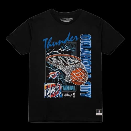 Mitchell & Ness Oklahoma City Thunder Lightning Swish T-Shirt 'Black'