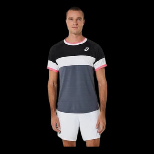 ASICS Match Short Sleeve T-Shirt 'Grey White Black'