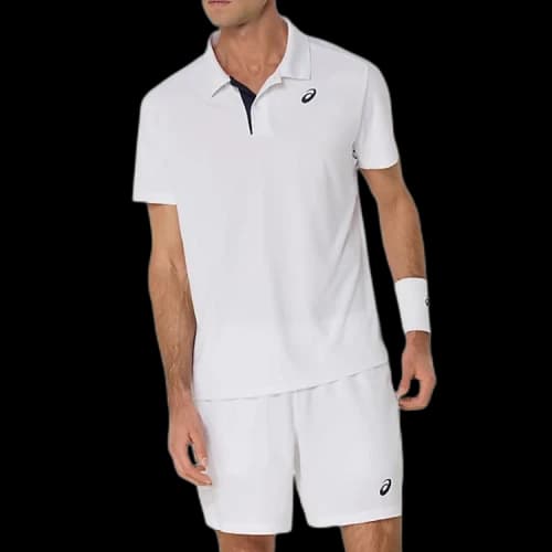 ASICS Polo Shirts Men's White Moderate