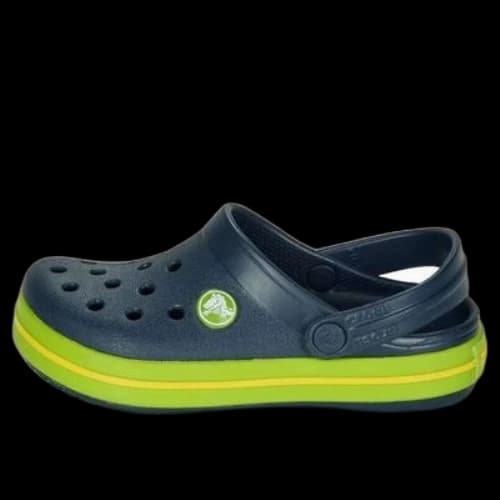 (GS) Crocs Crocband Cutout Detail Round Toe Clogs 'Navy Green'