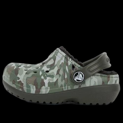 (GS) Crocs Camouflage Printed Round Toe Clogs 'Green Brown'
