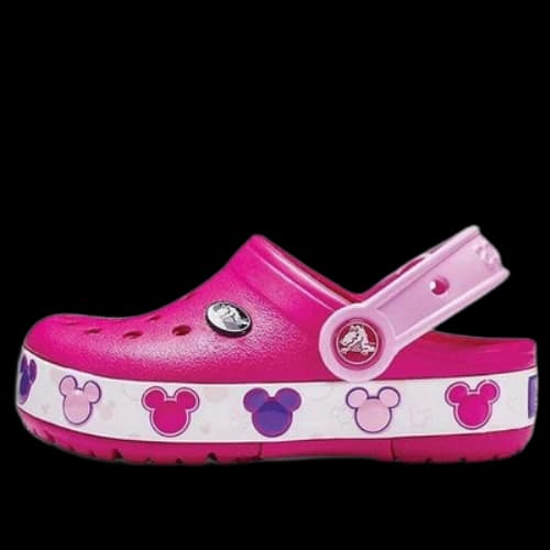 (GS) Crocs Crocband Mickey Fun Lab Lights Clogs 'Pink White'