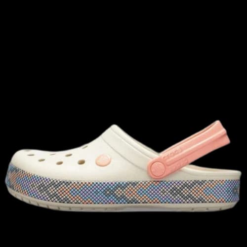 (GS) Crocs Crocband Gallery Clogs 'White Pink'