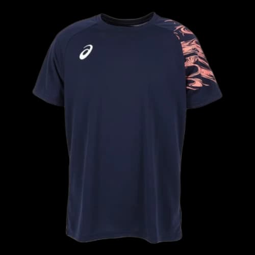 ASICS Dry Print Short Sleeve T-Shirt 'Midnight Blazing Coral'