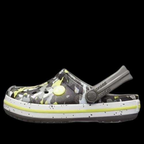 (GS) Crocs Crocband Camo Printed Clogs 'Grey Black Yellow'