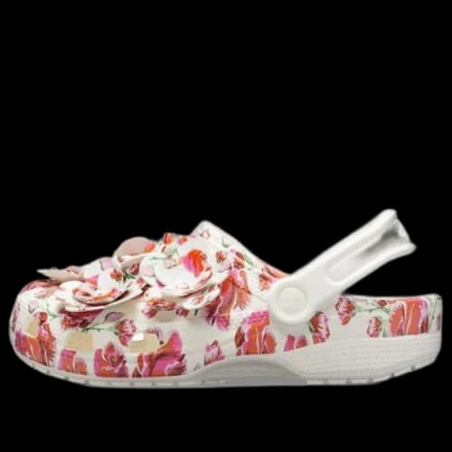 Crocs Classic Timeless Clash Roses Clogs 'White Rose' (Women's)