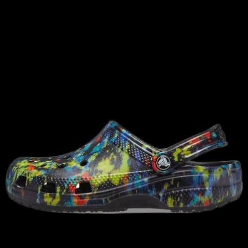 Crocs Classic Tie Dye Pattern Crocs Beach Unisex Denim Blue Sandals