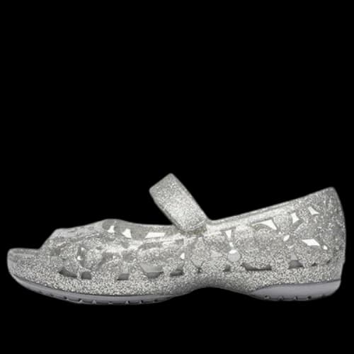 (PS) Crocs Isabella Flower Flat 'Silver'