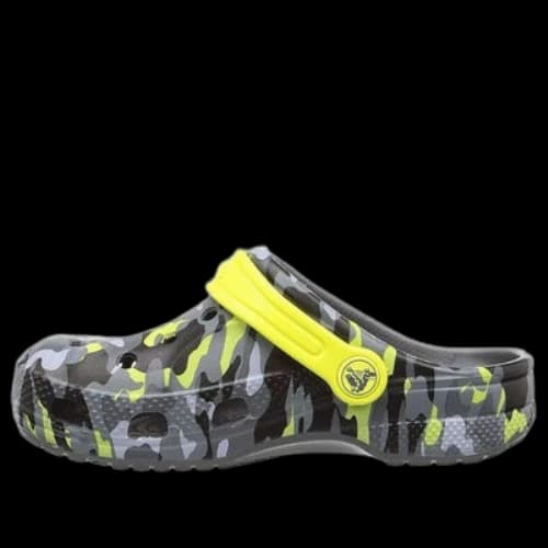 (GS) Crocs Baya Seasonal Graphic Clogs 'Grey Black Yellow'