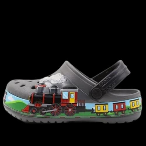 (GS) Crocs Fun Lab Train Band Clogs 'Grey Multi'