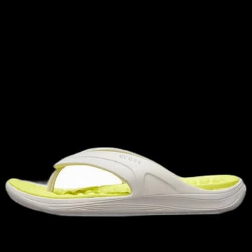 Crocs Reviva Stylish Upper Round Toe Flip Flops 'White Yellow'