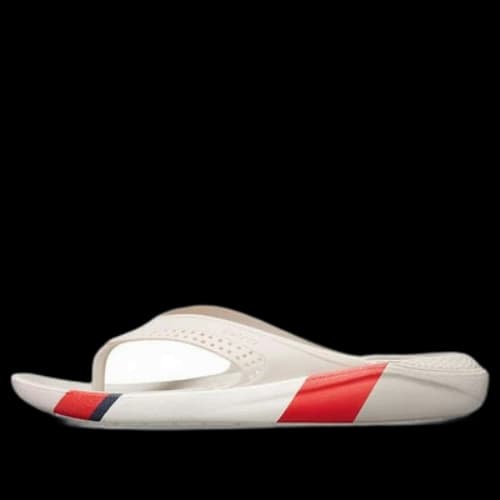 Crocs LiteRide Colorblock Slides 'White Red'