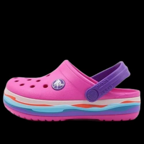 (PS) Crocs Crocband Wavy Band Small Crocs Casual Pink Purple Sandals 'Pink Purple'