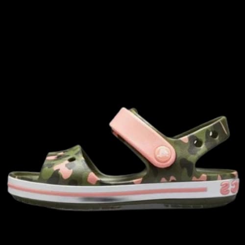 (GS) Crocs Crocband Seasonal Graphic Sandals 'Green Pink'
