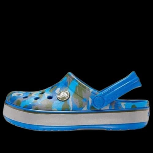 (GS) Crocs Crocband Camo Reflect Band Clogs 'Blue Grey'