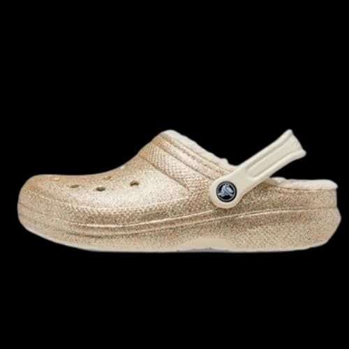 Crocs Classic Glitter Lined Clogs 'Gold White'