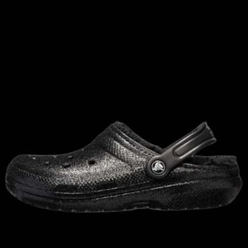 Crocs Classic Glitter Lined Clogs 'Black'
