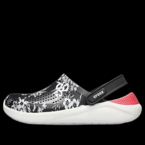 Crocs Lite Ride Hyper Floral Clogs 'Black White Red'