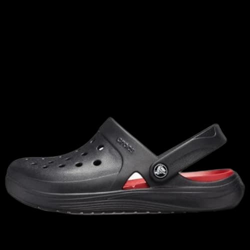 Crocs Reviva Beach Sandals Black Red