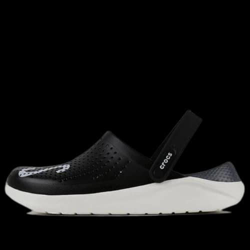 Crocs LiteRide LOGO Crocs Hollow Out Unisex Black Sandals 'Black White'