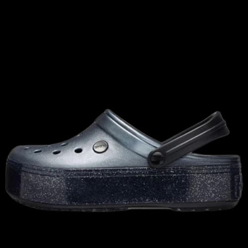 Crocs Crocband Platform Metallic Clogs 'Black'