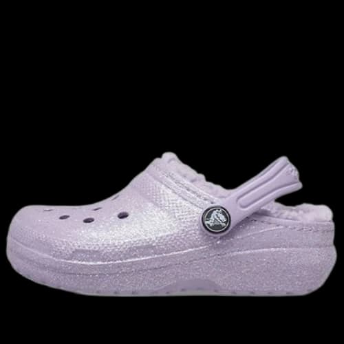 (GS) Crocs Kids Shoes Classic Glitter Lined Clogs 'Purple'