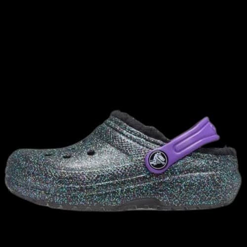 (GS) Crocs Classic Lined Clogs 'Black Purple Sparkles'