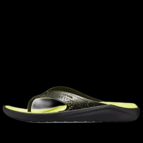 Crocs LiteRide Flip Flops 'Black Yellow'